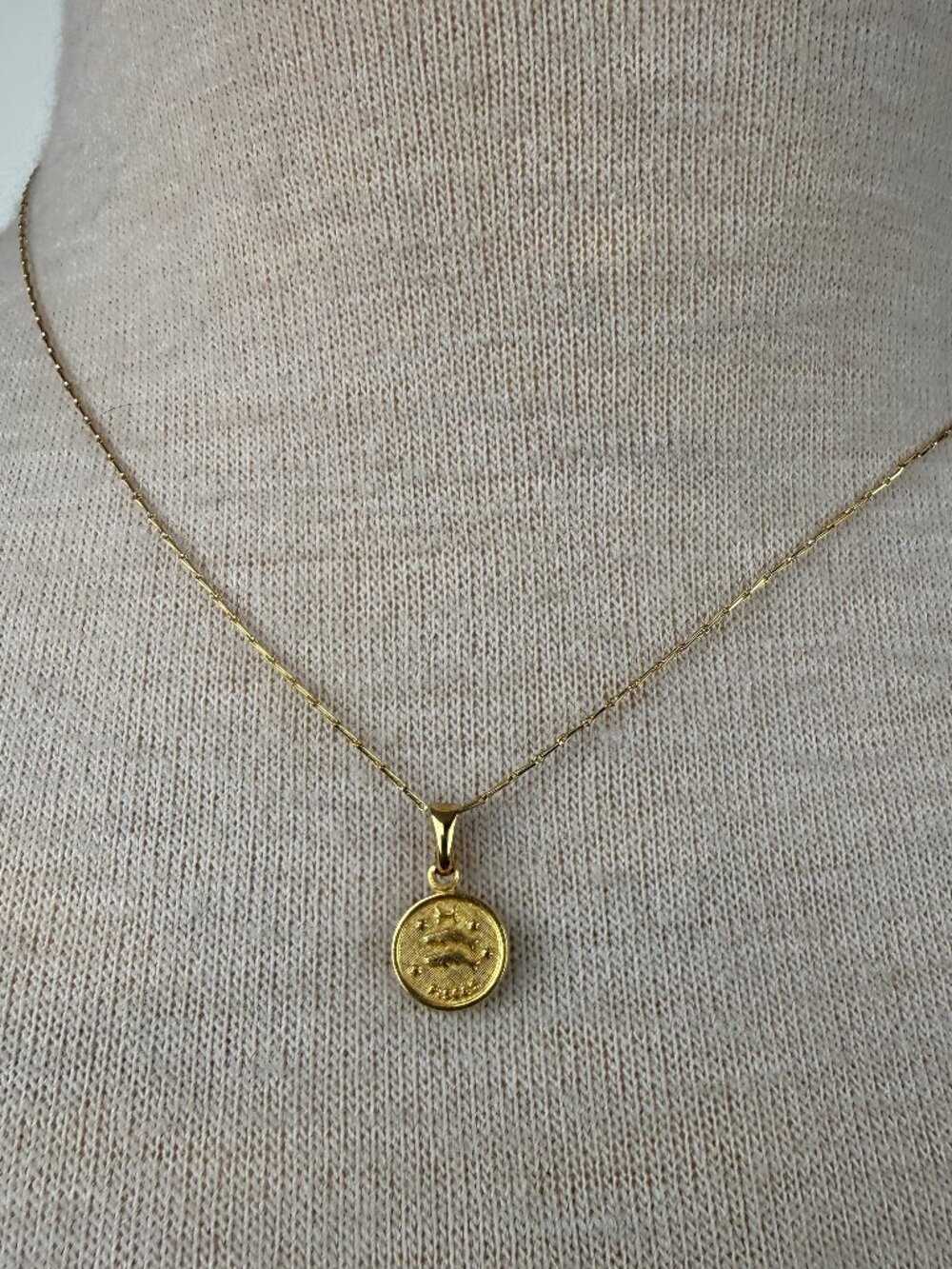Amano Studio 14K Gold Plate Brass Pisces Zodiac Pendant Necklace